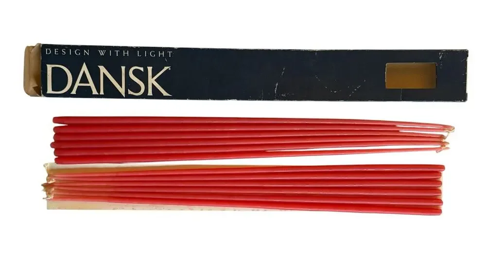 Vintage DANSK Tiny Taper 16” Candles Pink Made in DENMARK 12 Ct